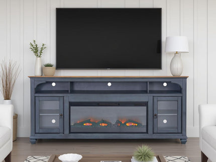 Fireplace TV Stand For TVs Up To 95" - Blue
