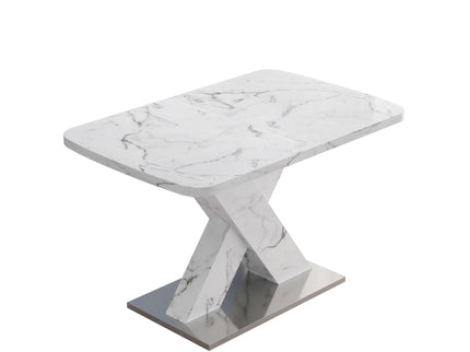 Modern Rectangle Dining Table With Stretchable TopAnd X Shape Legs