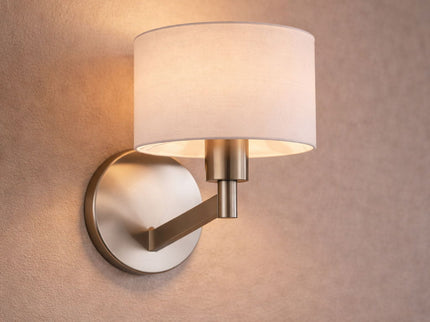 Nebula - Base Wall Lamp With Rotary Switch Shade - Brushed Nickel / Silver / White