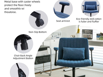 Criss Cross Armrest Office Chair With Wheels