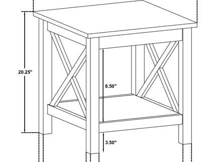 Slater - End Table With X Frame Trim - White