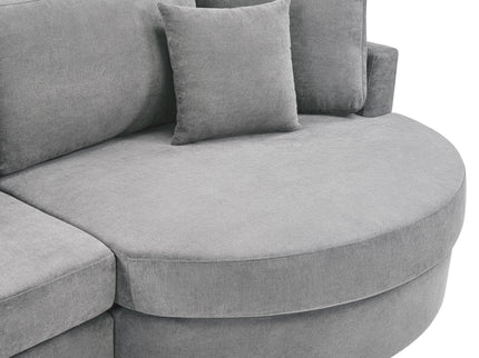 Modern 3 Seater Upholstered Sofa With Curved Design