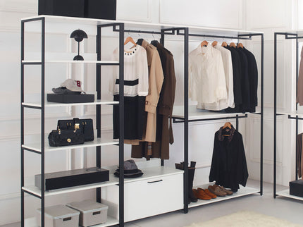 Fiona - Freestanding Walk-In Closet System, Extra Storage Space - White