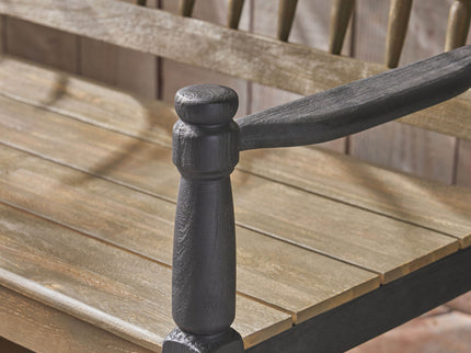 Slatted Bench With Built In Shelf