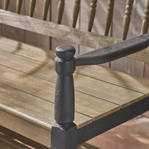 Slatted Bench With Built In Shelf
