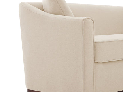 3 Seater Sofa With Wrap Around Armrests And Throw Pillows, For Living Room - Oatmeal