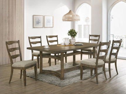 Parfield - 7 Pieces Dining Room Set - Light Brown / Oak