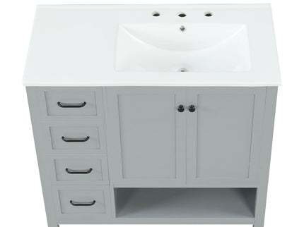 Modern Bathroom Vanity With Sink Top, 2 Doors And 2 Drawers