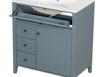 Bathroom Vanity With Sink, 3 Drawers And Adjustable Shelf, Freestanding Storage Unit