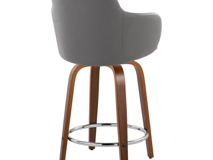 Boyne - Contemporary Fixed Height Counter Stool With Swivel With Round Footrest (Set of 2)