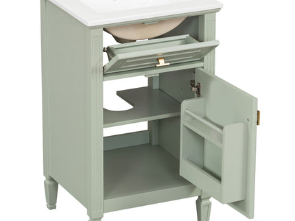 Bathroom Vanity With Sink, Adjustable Shelf, Tilt-Out Drawer