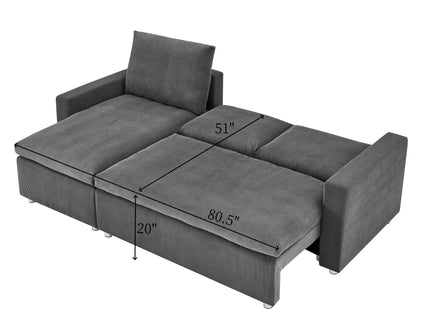Convertible L Shaped Sleeper Sofa Bed With Reversible Chaise And Storage