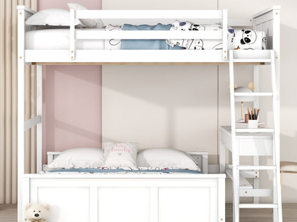 Full Over Full Bunk Bed With Desk