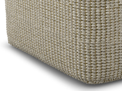 Zelma - Square Woven Outdoor / Indoor Pouf - Cream / Natural