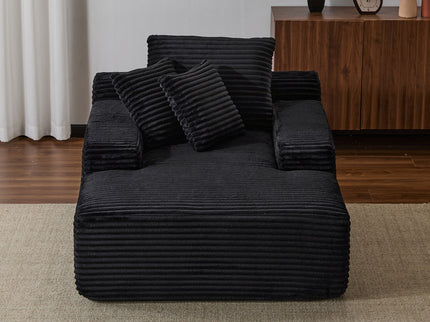 Oversized Chaise Lounge Chair Cozy Cloud Couch With 3 Throw Pillows And Wide Armrest