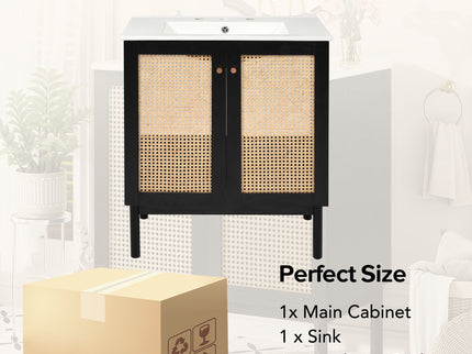 Bathroom Vanity With Soft Closing Mechanism - Black