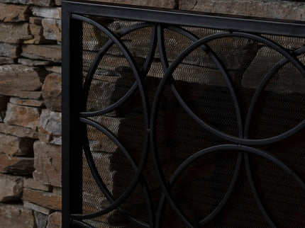 Thayer - Single Panel Iron Fireplace Screen With Geometric Design