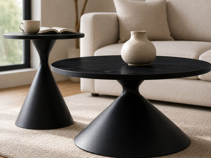 2 Piece Coffee Round Table Set