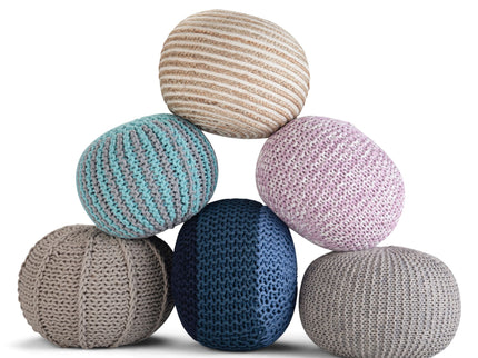 Yolanda - Round Pouf - Natural