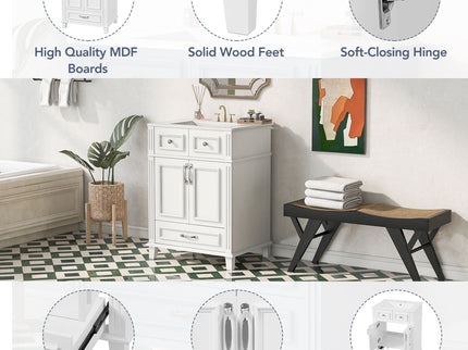 Bathroom Vanity With Sink, Storage Cabinet