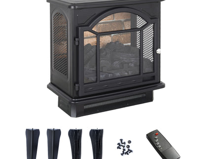 3D Flame Electric Infrared Quartz Fireplace Stove With Remote Control