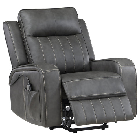 Mckinley - Upholstered Power Lift Recliner Chair With Remote Control - Gray