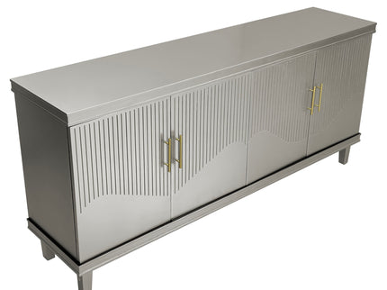 4 Door Cabinet With Adjustable Shelves, Large Storage For Living Room - Champagne