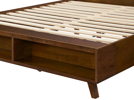 Platform Bed Frame With Footboard Storage