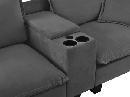 Modular Cloud Couch Sofa With Cup Holders & Storage, USB Port
