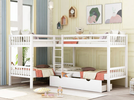 L Shaped Bunk Bed With Drawers