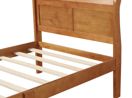 Platform Bed Frame Mattress Foundation Sleigh Bed With Headboard / Footboard / Wood Slat Suppor