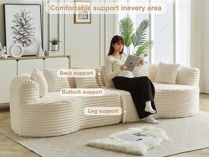 Sectional Sofa, Oversized 4 Seater With Deep Seat Design