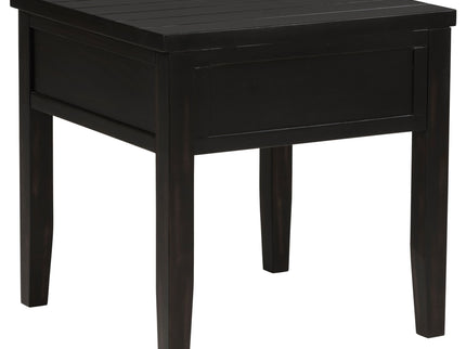 Sutter - 1 Drawer Square End Table - Dark Brown