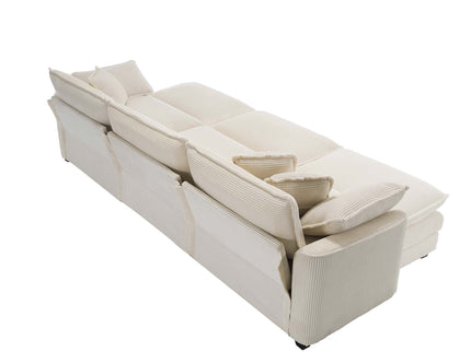 Modern Oversized Modular Cushion Sofa With Ottoman, Low Back, Deep Seating Sofa Set