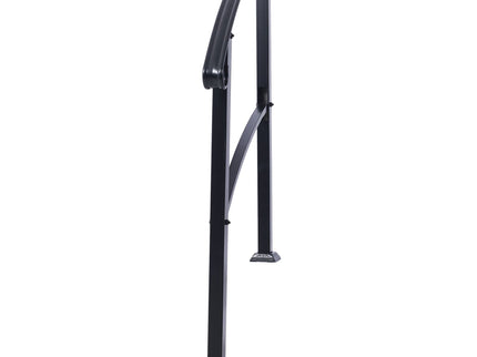 Handrails For Outdoor Steps, Fit 1 Or 3 Steps Outdoor Stair Railing, Flexible Front Porch Hand Rail, Transitional Handrails For Concrete Steps Or Wooden Stairs - Black
