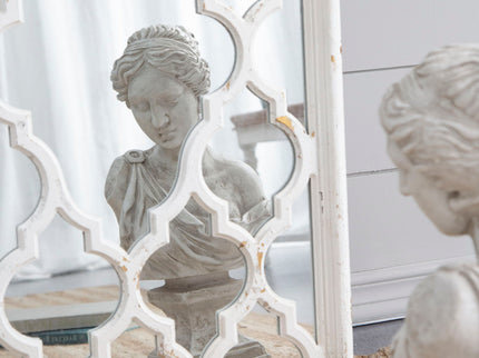 Distressed Floor Mirror, Full Body Mirror For Bathroom Bedroom Living Room - White