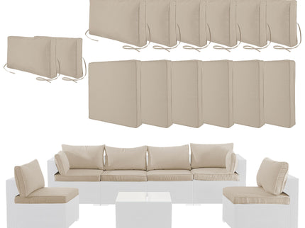 Cushion Covers For 7 Piece Wicker Sectional Sofa, 14 Pack Seat And Back Slipcovers With Zipper