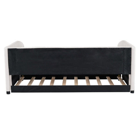 Upholstered Daybed With Ergonomic Design Backrest