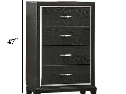 1 Piece Chest Tapered Legs Bedroom Furniture - Black