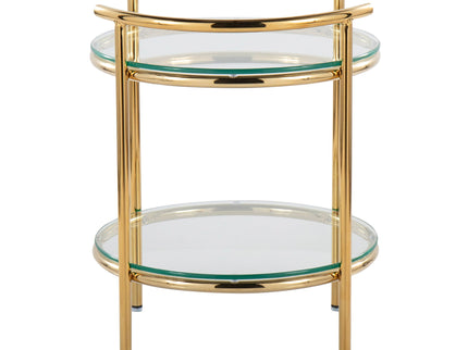 Rhonda - Contemporary / Glam Side Table - Gold / Clear