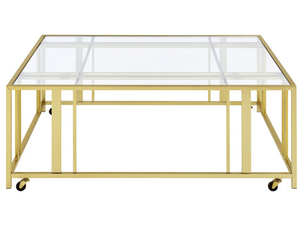 Square Coffee Table - Brushed Brass