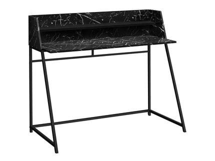 Computer Desk For Home Office, Laptop, Storage Shelves, Marble Look Contemporary & Modern