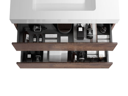 Alice - Bathroom Vanity Wall Mounted With Sink, Large Storage Floating Bathroom Vanity For Modern Bathroom, One-Piece Sink Basin Without Drain And Faucet