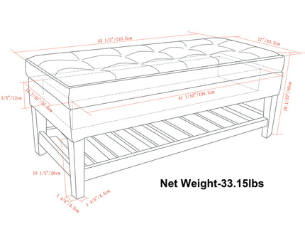 Cosmopolitan - Storage Ottoman Bench With Open Bottom