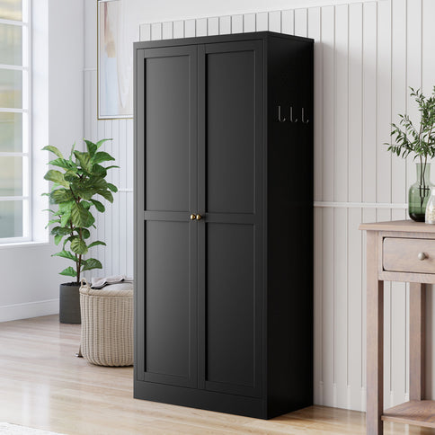 Kitchen Pantry Cabinet With 4 Adjustable Shelves, Heavy Duty Freestanding Organizer