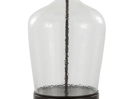 Botella - Contemporary Table Lamp Built In USB Port (Set of 2) - Clear / Oil Bronze / Natural