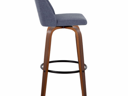 Toriano - Mid Century Modern Fixed Height Barstool Swivel And Round Footrest (Set of 2)