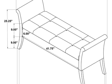 Pasley - Rolled Arm Storage Bench
