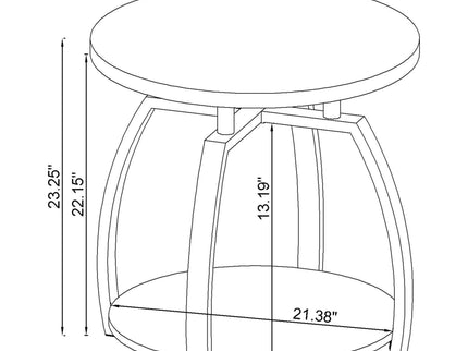 End Table With Center Shelf - Dark Gray