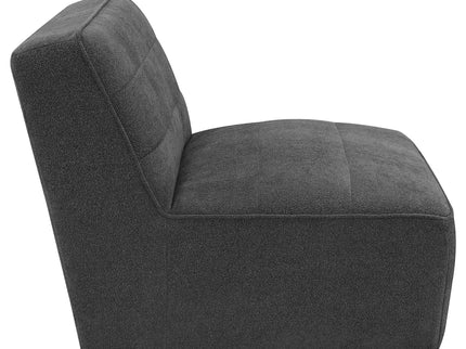 Manhattan - Swivel Tufted Chair Armless Accent Chair, 360 Degree Swivel Base - Charcoal